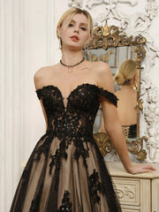 Off-The-Shoulder Tulle Ball Gown Wedding Dresses With Beading