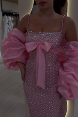 Pink Sheath Long Prom Dresses Elegant Dress for Event