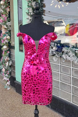 Green Cut Glass Mirror Off-the-Shoulder Bodycon Short Dress