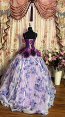 Lilac Straps A-Line Chiffon Quinceanera Dresses Sweet 16 Birthday Ball Gowns, HZ0319