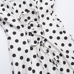 Cute Dot Pattern Sweetheart Spaghetti Strap Sheath Long Summer Dress Prom Dress Evening Dress HZ1024