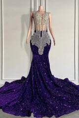 Lovertjes mouwloze mermaid prom -jurk met kralen