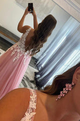 Aimishang Long Evening Dresses A Line Tulle V Neck Straps Lace Appliques Prom Dresses