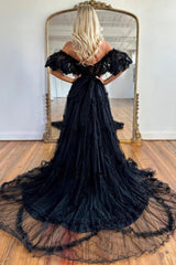 A-Line Off The Shoulder Sweetheart Floral Long Prom Dress TP1346