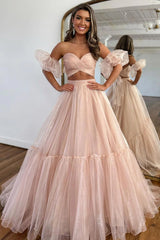 A-Line Sweetheart Long Prom Dress With Detachable Sleeves TP1296