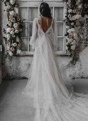 Wholesale A-Line/Princess V-Neck Floor-Length Wedding Dress