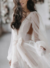 Wholesale A-Line/Princess V-Neck Floor-Length Wedding Dress