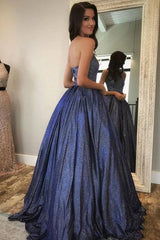 A-line Sparkly Halter Neck Long Prom Dresses Cute Formal Dress TP1166