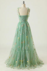 A-line Sweetheart Grey Blue Embroidery Long Prom Formal Dress TP1159