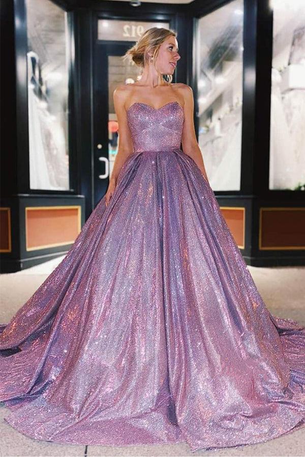 A-line Sweetheart Sparkle Prom Dress Formal Evening Gowns TP1203