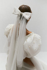 A-line Square Neck Short Wedding Dress Mini Wedding Dress Puff Sleeves Dress Rehearsal Bridal Dress