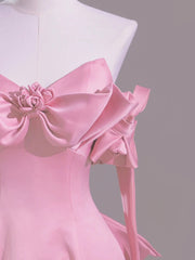 Sexy A Line Sweetheart Pink Satin Long Prom Dress Evening Dress Formal Dress SD1820