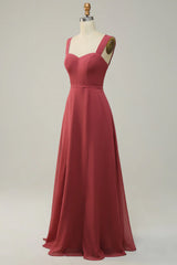 Sweetheart slit sleeveless long bridesmaid dress
