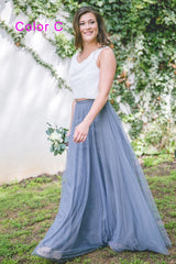 Chiffon Reversible Crop Top Bridesmaid Dresses