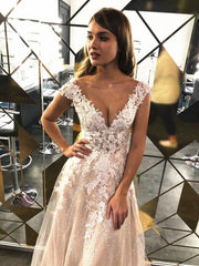 A-line elegant Ball Gown Glitter fabric Sweetheart Wedding Dress With Appliques TN230