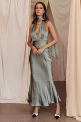 Absolutely stunning backless silhouette, deep V-neck, low back straps, adjustable side zipper Prom Dresses