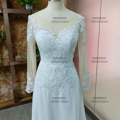 Chiffon Boho Wedding Dress Plus Size Illusion Backless Bridal Gown for Civil and Party