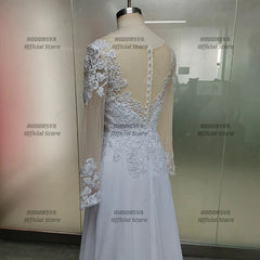 Chiffon Boho Wedding Dress Plus Size Illusion Backless Bridal Gown for Civil and Party