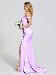 Off The Shoulder Soft Satin Prom Dresses