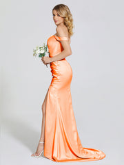 Off The Shoulder Soft Satin Prom Dresses