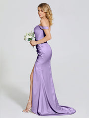 Off The Shoulder Soft Satin Prom Dresses