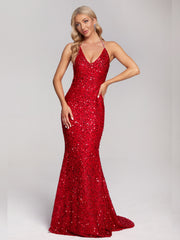 Court Train Sequins Party Dresses