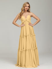 Amanda V-neck Empire Waist Prom Dress