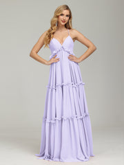 Amanda V-neck Empire Waist Prom Dress