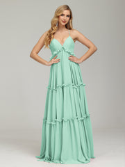 Amanda V-neck Empire Waist Prom Dress