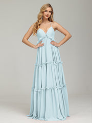 Amanda V-neck Empire Waist Prom Dress