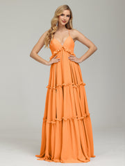 Amanda V-neck Empire Waist Prom Dress