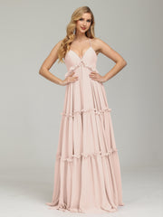 Amanda V-neck Empire Waist Prom Dress