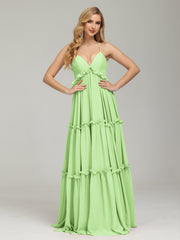 Amanda V-neck Empire Waist Prom Dress