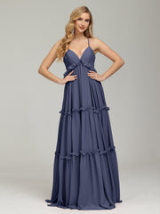 Amanda V-neck Empire Waist Prom Dress