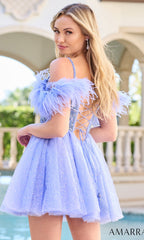 Amarra Feathered Short Babydoll Party Dress 94250
