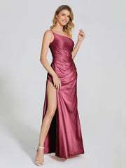 One Shoulder Soft Satin Prom Dresses