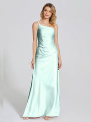 One Shoulder Soft Satin Prom Dresses