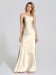 One Shoulder Soft Satin Prom Dresses
