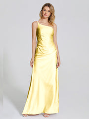 One Shoulder Soft Satin Prom Dresses