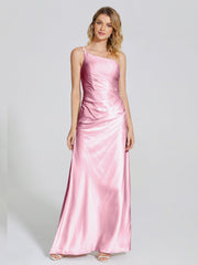 One Shoulder Soft Satin Prom Dresses