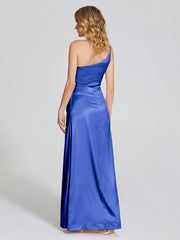 One Shoulder Soft Satin Prom Dresses