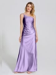 One Shoulder Soft Satin Prom Dresses