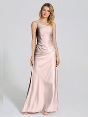 One Shoulder Soft Satin Prom Dresses