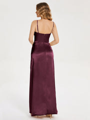 Spaghetti Straps Soft Satin Prom Dresses