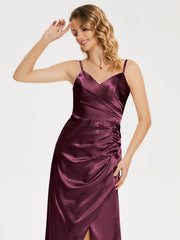 Spaghetti Straps Soft Satin Prom Dresses