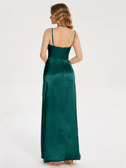 Spaghetti Straps Soft Satin Prom Dresses