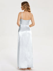 Spaghetti Straps Soft Satin Prom Dresses