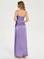 Spaghetti Straps Soft Satin Prom Dresses