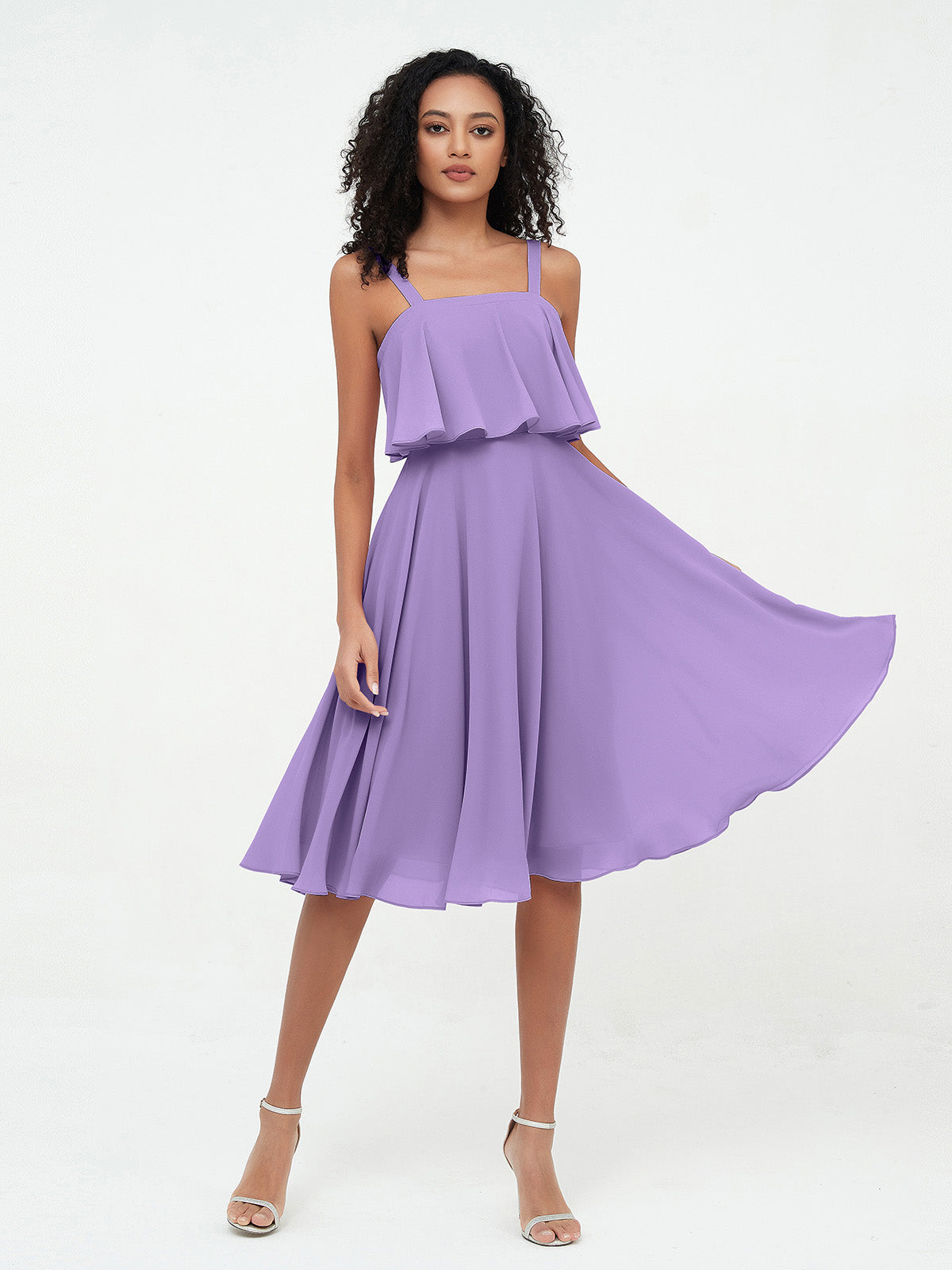 Shoulder Straps Round Skirt Short Chiffon Dresses Tahiti