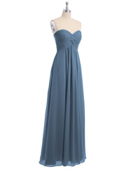 Strapless Empire Chiffon Dresses with Sweetheart Slate Blue